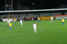 The hilarious moment Storm Barney causes a defender's clearance to end up in his own net