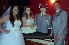 A bride baked an insane life-sized wedding cake of herself and her husband
