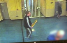 Footage shows prisoners attacking prison officer with brush handle