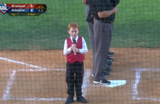 A kid got hiccups during the Aussie national anthem last night, and became an instant hero