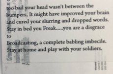 "Stay in bed you freak": This is the kind of hate mail George Hook receives