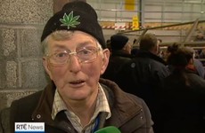 A Carlow farmer wore some interesting headgear on this evening's news