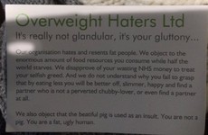 A group that 'resents fat people' is handing women these body-shaming cards