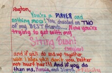 A teacher came across this girl's hilarious note to a cheating lad