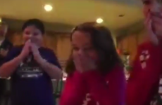 Little girls find new baby brother under the Christmas tree, totally lose it