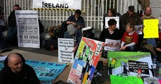 In pictures: Protesters occupy Dame Street