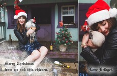 This single woman makes an excellent lonely Christmas card every year