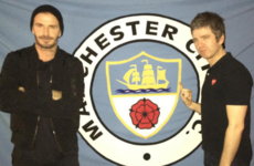 Only Noel Gallagher could persuade David Beckham to pose for a photo like this one