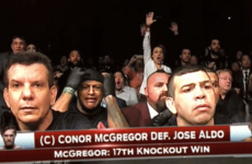 Jose Aldo's corner react to the moment their man's long reign as champion ends in an instant