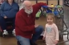 A little girl mistook a man in the supermarket for Santa and he played along