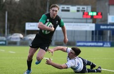 Six of the best: Terry Kennedy scored a hat-trick in each half of Ireland U20's rout today