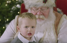 Just a bunch of kids, being terrified by Santa, in slow motion