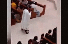 This priest got in loads of trouble for riding his hoverboard at Christmas Mass