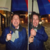 A Kilkenny chef and his umbrella delivered the best live reports from Storm Frank last night
