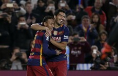 This is either the flukiest or best assist of 2015 from Neymar