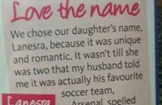 A father tricked his wife into naming their baby after his favourite football team
