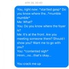 This woman texts her husband all the gas things he says in his sleep