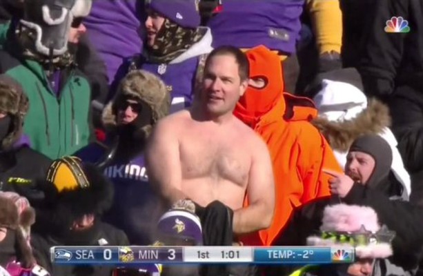 Crazy Fan at Seahawks-Vikings Game Goes Shirtless in Subzero Temperatures, News, Scores, Highlights, Stats, and Rumors