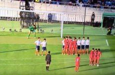 Here's your improbable free-kick routine of the day