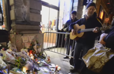 Glen Hansard played Ashes to Ashes for fans outside David Bowie's New York home
