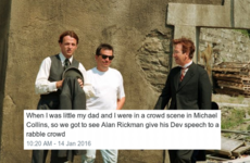 This Alan Rickman story from the set of Michael Collins is just so Irish