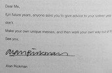 Alan Rickman's letter of advice to his 16-year-old self is excellent
