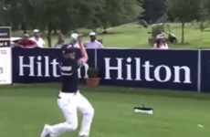 Decent knock: Paul Dunne keeps pace with leaders in Jo'burg despite this cricket style drive