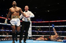 David Haye marks comeback with first-round knockout of Mark de Mori