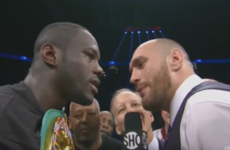 Tyson Fury stormed the ring and demanded a fight with Deontay Wilder after the American's win