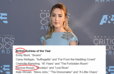 Saoirse Ronan just won the award they had to rename because she's Irish