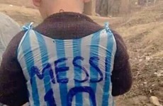 The internet is desperate to find this kid in a plastic bag Messi shirt