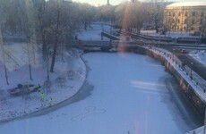 Some joker drew a penis on a frozen river, and now no one can get rid of it