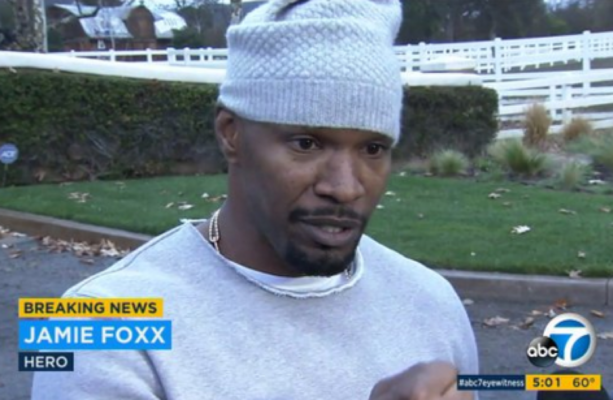Jamie Foxx Drags Man To Safety From Burning Truck · Thejournalie 