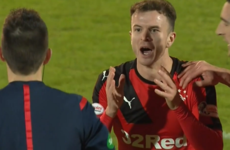 Rangers player sent off for 'taunting' opposition fans after goal