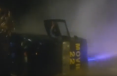 Watch: Lucky escape for driver as massive wave flips car