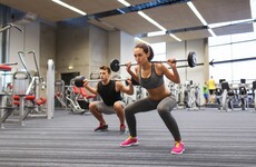 Squats and bicep curls - it's week 2 of our gym training programme