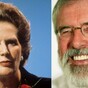 Gerry Adams paid Margaret Thatcher a rare compliment today