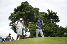 Jordan Spieth lines up potential winning putt - but weather stops play before he can take it