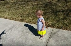 This little girl getting scared of her dad's shadow is just so adorable