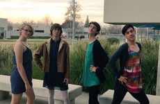 A group of young lads wore dresses to school to protest the harsh dress code
