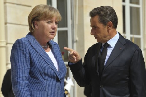 File photo of Angela Merkel and Nicolas Sarkozy.