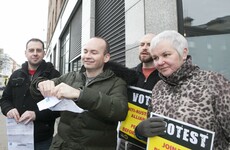 Paul Murphy ripped up his latest Irish Water bill outside its HQ today
