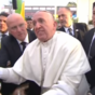 The Pope was not impressed that someone nearly pulled him down