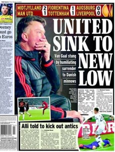 Friday's back pages all carry a similar theme as pressure builds on Louis van Gaal