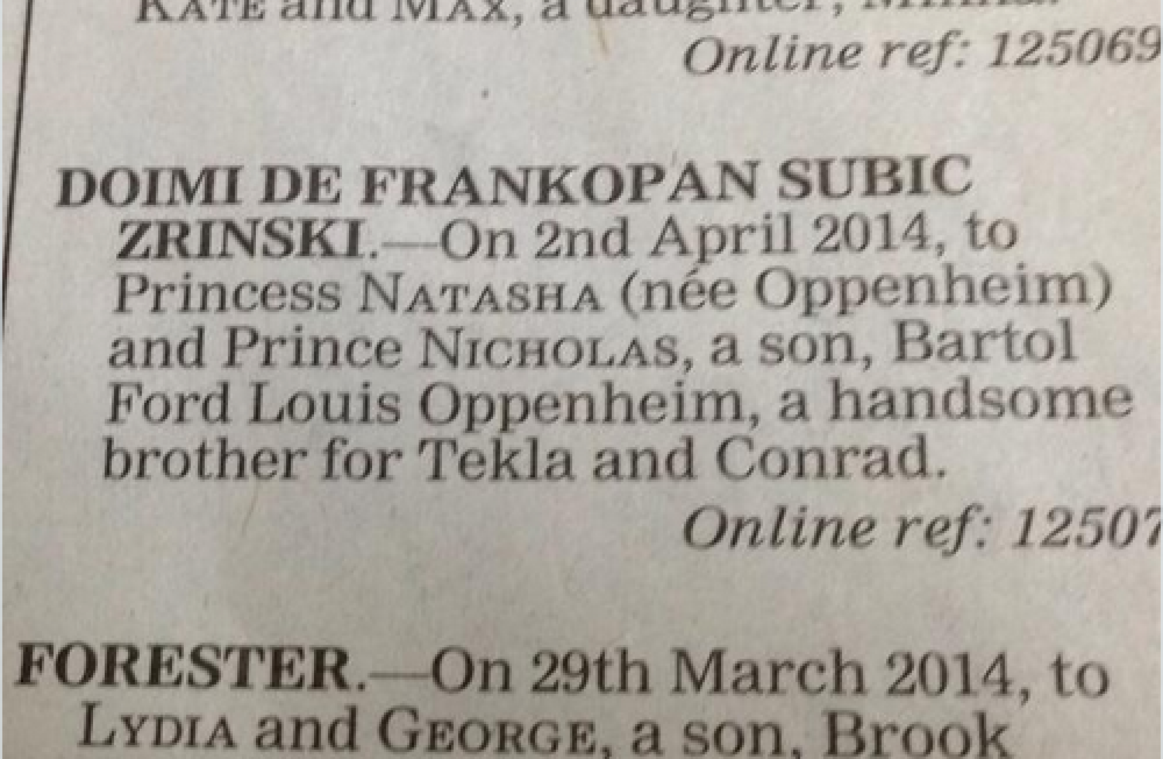 telegraph birth announcements