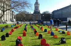 On a busy campus, an empty bag for every young life lost by suicide