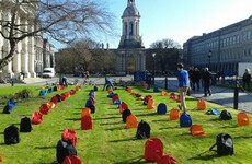 On a busy campus, an empty bag for every young life lost by suicide