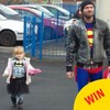 This dad dressed up as a superhero to make his daughter feel comfortable