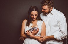 A couple took these gas photos to welcome their new baby burrito
