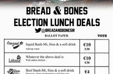 This Dublin restaurant's election menu doesn't seem to like our politicians much